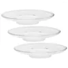 Cups Saucers 3PCS Clear Glass Saucer Runde Teller dekorative Kaffee -Snack -Serviergericht