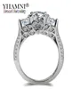 YHAMNI Original Kreative Frauen Ring Natürliche 925 Sterling Silber Ringe Set Zirkonia Diamant Edlen Schmuck Ringe für Frauen XR062156824