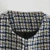 Jackor Kvinnor Blazers Jacket Houndstooth Coat Double Breasted Outwear Ladies Elegant Long Sleeve With Button Jackets Croped Coats TRF