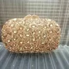 Taschen Xiyuan Gold Kristall Abendbeutel Brautkupplungsbeutel für Frauen Strasssteine Clutch -Geldbörse Brauttasche Geldbörse China Handtasche mit Kette