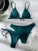 Bikinis Set Three Pieces Triangle Tie Side Bikini Set Women badkläder Sexig 2022 Ny ankomst Swimsuit Summer Beach Bathing Suitl231225