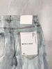 Man Jeans Designer Purple Jeans Skinny Ripped Biker 슬림 한 스트레이트 스키니 바지 디자이너 스택 미국 크기의 청바지 남성 트렌드 브랜드 빈티지 팬티 팬티 팬티 팬티 29-40 7016