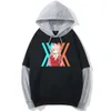 Noll två älskling i Franxx huvtröjor anime hoodie streetwear cosplay tröja tryck överdimensionerade hoodies kvinnor män
