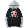 Sıfır iki sevgilim franxx kapüşonlu sweatshirts anime hoodie sokak kıyafeti cosplay sweatshirt baskı büyük boy hoodies kadın erkekler