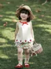Barnens söta ihåliga stickade strumpor Summer Girls tredimensionella jordgubbstickade strumpor Baby Baby-Socks 231225