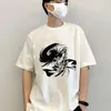 Мужские рубашки T y2k Anime Pattern Print Мужчина хорошего качества винтажная рубашка Hip Hop Tshir