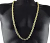 8mm dik 76cm lang massief touw ed ketting 24k goud verzilverd hiphop ed ketting voor heren1918829