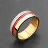 Wedding Rings 8mm Titanium Steel Ring Band Two Tone Epoxy Engagement for Men Business Party Finger Fashion Juwelse Gifts209d