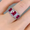 Cluster ringen Shipei Luxury 925 Sterling Silver Ruby Tanzanite Wedding Betrokkenheid Fijne sieraden Vintage witgouden ring voor vrouwen W2463