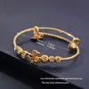 Bangle 4pcs 24k African Arab Gold Color Bangles For Baby Armband Barn smycken födda söta romantiska armband gåvor246m