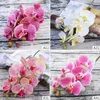 Decorative Flowers 6 Heads 3D Artificial Butterfly Orchid Fake For Home Wedding Ornament