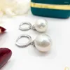 Bengelen oorbellen meibapj 10-11 mm grote natuurlijke rijstparels mode druppel 925 zilveren fijne bruiloft sieraden voor vrouwen