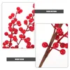 Decorative Flowers 6 Pcs Bouquet Christmas Berries Decorations Simulation Branch Tree Fake Berry Pick Xmas Artificial Stems Picks