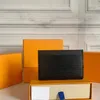 Designer plånbok högkvalitativ korthållare Paris Plaid stil plånbok mens nyckelpåse kvinnliga handväskor läder horisontellt kreditkort 61733 med låda lyxkorthållare