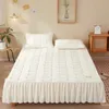 Category A mother and baby raw cotton thickened soybean quilted bed skirt protective cover fitted sheet bedspread mattress 231222