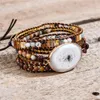 Bracelets à la main en cuir spirituel bracelets avec des bracelets de mixage de coeur en pierre 5 brins bracelet bijou classique bijoux drop
