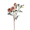 Fleurs décoratives 4-HEAD Single Nordic rose anti-fleur authentique Fleur haut de gamme Artistique et Fresh Forest Series rétro tridimensionnelles