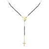 Pendant Necklaces Catholic Stainless Steel Rosary Beads Chain Y Shape Virgin Necklace For Women Men Religious Cross Jewelry245Z