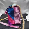Väskor kurt g london mode sommar regnbåge kvinnor handväska fogar färgglad kors kroppsväska modemärke design lapptäcke axelväska