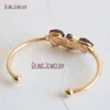 팔찌 BM33622 RAW GARNET Crystal Bangle 신부 들러리 선물 쿼츠 금 커프 1 월 생식석 보석