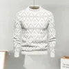 Męskie swetry swobodny męski sweter geometryczny wzór dzianin miękki ciepły pullocz o nokół na jesienne zimowe moda