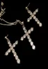 Vintage Cross Necklace örhängen Set Tassel Cross Earrings Diamond Designer Studs Pendants Women Luxury Jewelry Sets6292904