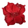 Dekorativa blommor 22 cm glitter Artifical Christmas Poinsettia Xmas Tree Ornament Merry Decoration Home Year 2023 Decor