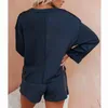 Kadınlar için iki parçalı pantolon Yalıtımlı önlük tulumları kadınlar için 2pcs sweatshirt seti uzun kollu üst çekme setleri kadın pijama