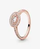 Luxus 18K Roségold Vintage Circle Ring Crystal Ehering für P 925 Silberringe mit originalen Einzelhandelsbox -Sets268H1917945