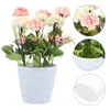 Flores decorativas Bonsai artificial de flores em vasos para desktop Fake Plant Basin Medium Decoração de seda falsa