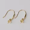 18K Gold Earring Hooks with Eyepin Bead Caps Yellow White Rose Karat Solid 18ct oro French Earwire Dangle Pearl Earrings 231225