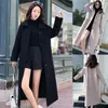 Frauenjacken koreanische Modes Mody Solid Winter Office Mantel Langarmknopf Wolljacke Windbreaker Casual Mantel Chamarras Para Mujeres