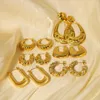 Hoop oorbellen Wild gratis PVD 18K Gold vergulde roestvrij staal dikke voor dames luxe prachtige vintage vintage sieraden waterdicht