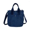 Abendtaschen Cord -Schulterkreuzkörper für Frauen 2024 Mode koreanische kleine weibliche Handtaschen Baumwolltuch Tasche Damen Lunchtasche Tasche