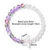 Charm Bracelets Healing Butterfly Shape Shell Natural Stone Amethysts Opalites Beads For Women Girl Friendship Jewelry