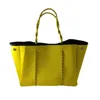 Väskor avslappnad neopren stor kapacitet tygväska solid färg kvinnor axelpåsar vattentäta dam handväskor sommarstrandsäsa resa big2022