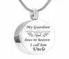 Cremation Memorial Wing Jewelry My Guardian Angel Cremation Urn Ashes Memorial Edelstahl runder Anhänger Halskette9472166