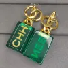 Luxury Designer Fashion Dangle Chandelier Earrings 18K gold green acrylic pendant earrings Women's wedding party engagement Gift jewelry high quality with box