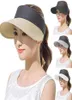 Sagace Fashion Hat Womens Straw Sun Visor Hat Roll Up Wide Brim UV Protective Sun with Empty Top Straw Summer for Women2589958