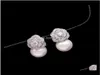 Lovely Diamond Zircon Camillia Flower Pearl Earrings For Woman Girls Super Glittering Ins Fashion Luxury Designer 925 Silver Post 2237613