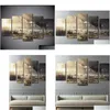 Gemälde 5 Stück Leinwand Malerei für Wohnzimmer Home Decor Winter Hirsch Poster HD-Drucke Wandkunst Bild9576957 Drop Lieferung GA DHS2W