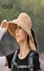Femmes Large grand bord châle seau chapeau été pêche en plein air randonnée UV Anti cou Protection chapeau de soleil dames chapeaux Bonnet 2205073886845