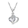 Chaines mode Sparkling Heart Cumbic Zircon Pendant Neckorce Wiftane Women de Top Quality 925 argent sterling