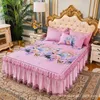 3st Light Luxury Spets Bed Kirt Enkel sängkast Double Bedding Set Matrish Cover 231225