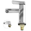 Bathroom Sink Faucets Silver Stainless Steel And Cold Mixer Vanity Kitchen Deck Mounted