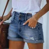 Entraînement des shorts pour femmes Femmes hautes High Femmes Pantalons de trou de jean Trendy Stretch Curling Shirts à manches courtes pour pack