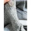Kadın Düğmeleri Yumuşak Yün Tek Nefes Göğüslü Soyuklu Kükrancalı Kazak Hardigan Bej Gri Polo'nun yaka oyuncak ceketi