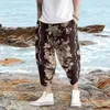 Calça masculina de verão cortada fina casual simples moda solta vinco alvejante reto para homens