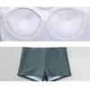 Indossare costume da bagno intero push up da donna costume da bagno imbottito costume da bagno verde patchwork ragazze gonna a balze costume da bagno estate 2022 femminile