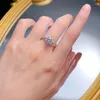 Cluster Anneaux 2023 S925 Silver 1 Diamond Ring Big Wedding Proposition